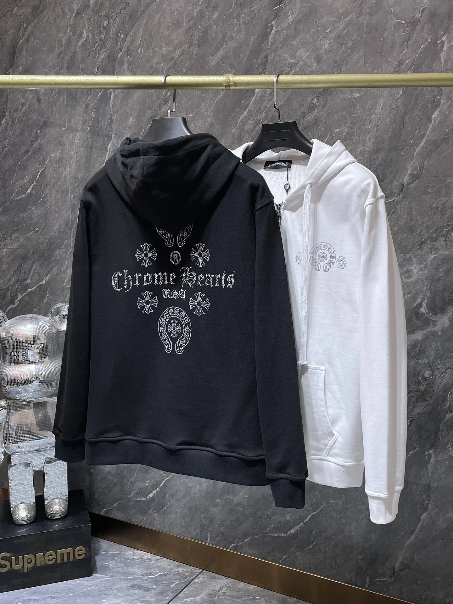 P270 Chrome Hearts Autumn and Winter 2025 Counter Synchronization Heavy-duty hot-drilled horseshoe Sanskrit letter cross Improved customized version 1:1 high-gram weight high-quality fabric Recommended color: white black Size: S, M, L, XL